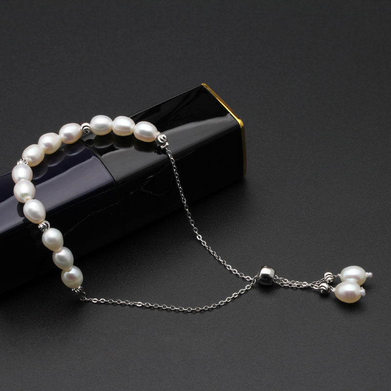 Sterling Silver Pearl Beads Hypoallergenic Bracelet - Various