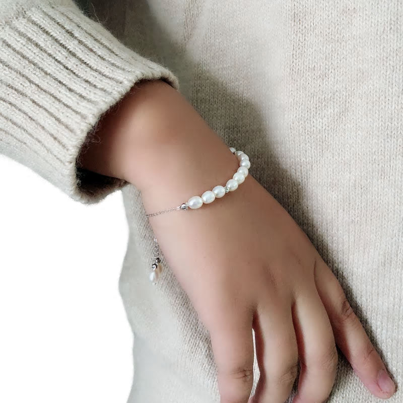 Sterling Silver Pearl Beads Hypoallergenic Bracelet - Various