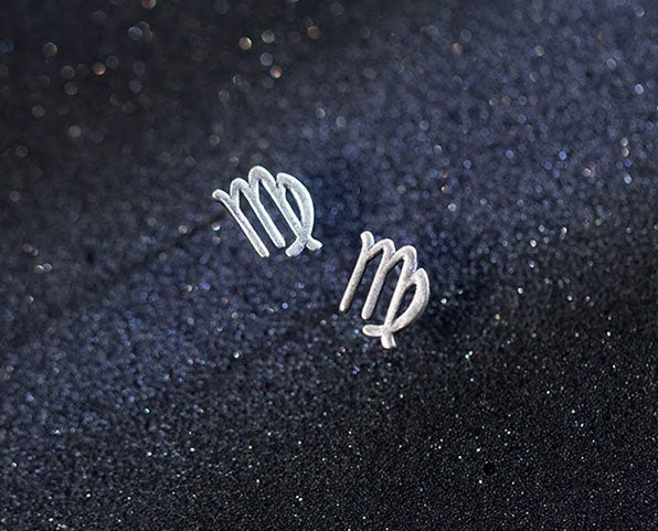 Sterling Silver 12 Signs Of The Zodiac Hypoallergenic Stud Earrings