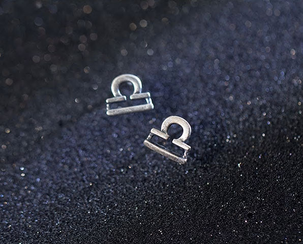Sterling Silver 12 Signs Of The Zodiac Hypoallergenic Stud Earrings