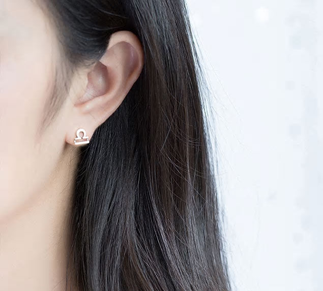 Sterling Silver 12 Signs Of The Zodiac Hypoallergenic Stud Earrings
