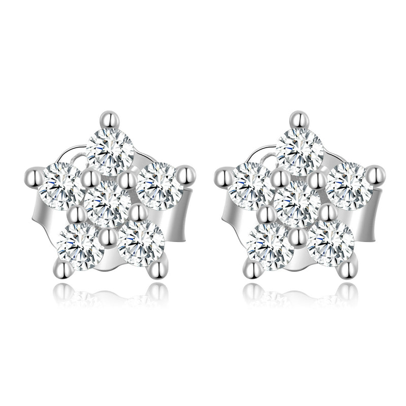 Sterling Silver Tiny Flower Stud Hypoallergenic Earrings