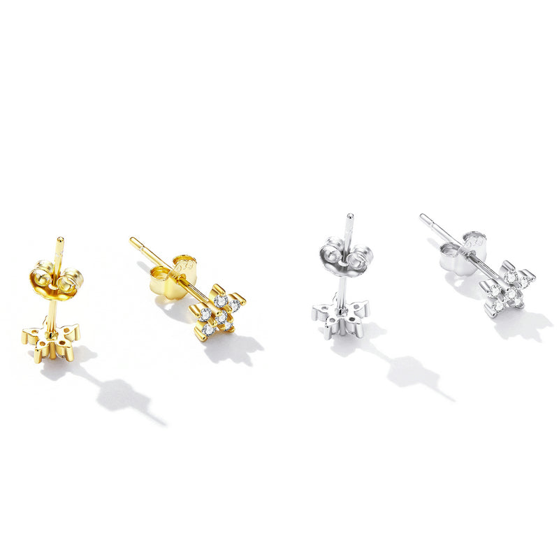 Sterling Silver Tiny Flower Stud Hypoallergenic Earrings