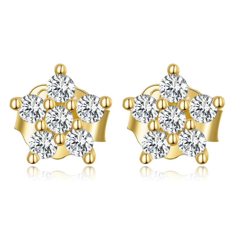 Sterling Silver Tiny Flower Stud Hypoallergenic Earrings