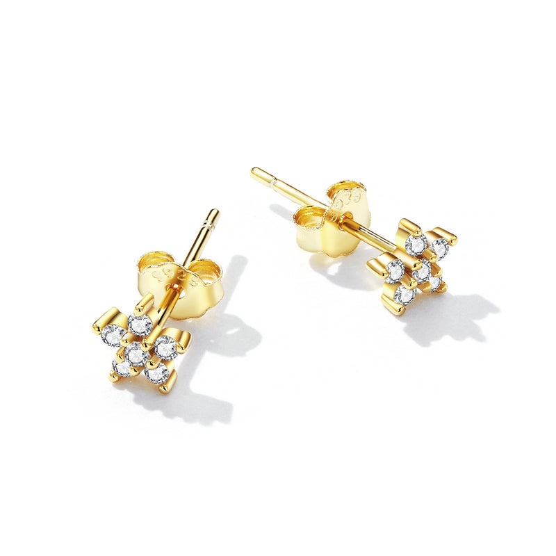 Sterling Silver Tiny Flower Stud Hypoallergenic Earrings