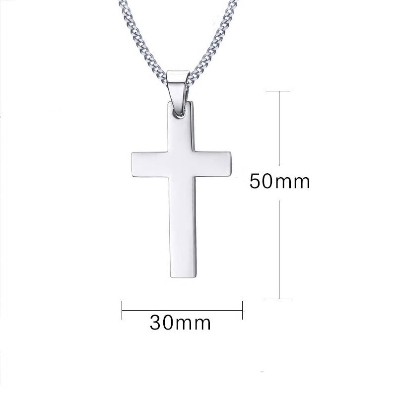 Stainless Steel Jesus Cross Necklace (silver, black and gold)