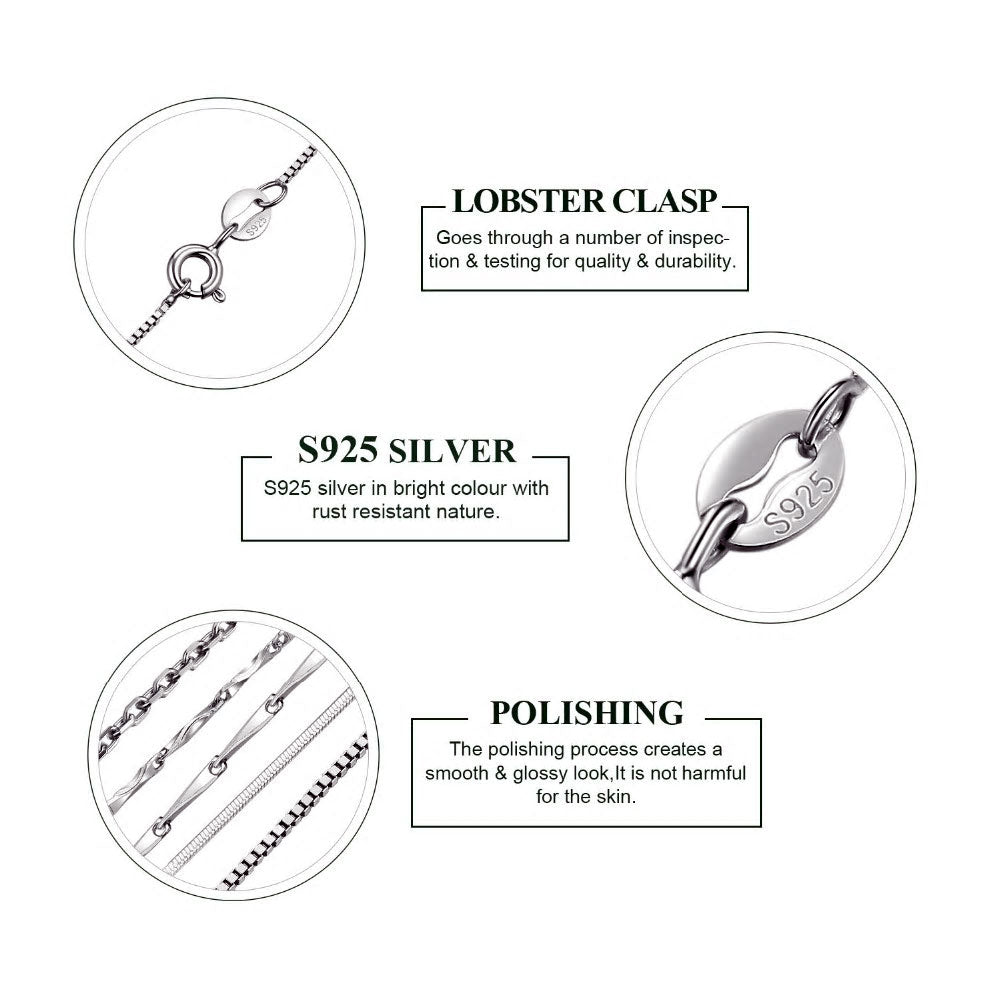 Sterling Silver Ingot Twisted Chain Hypoallergenic Necklace