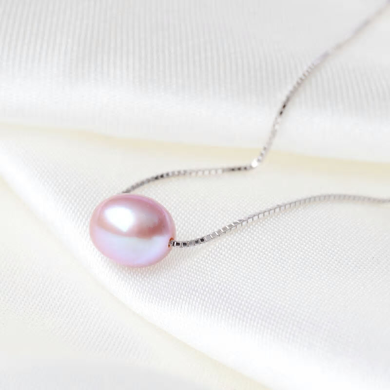 Sterling Silver Freshwater Single Pearl Hypoallergenic Necklace