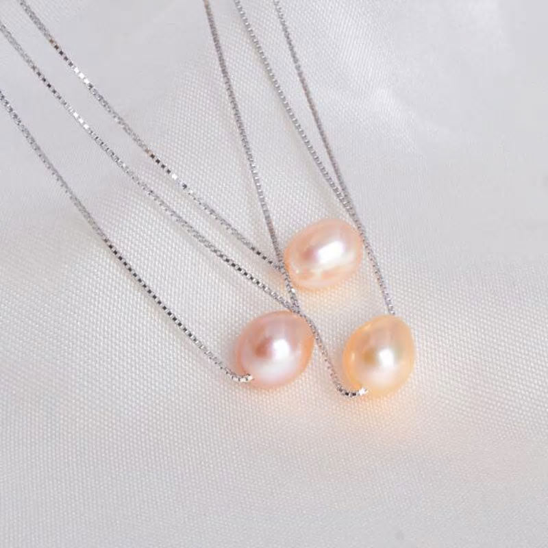 Sterling Silver Freshwater Single Pearl Hypoallergenic Necklace