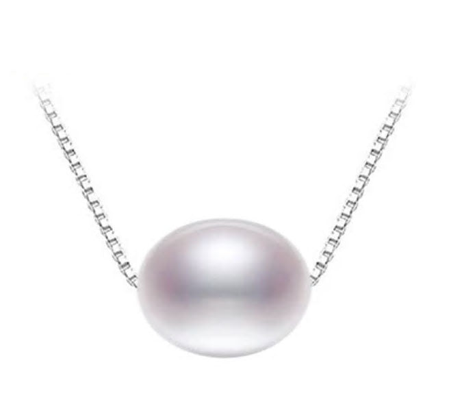 Sterling Silver Freshwater Single Pearl Hypoallergenic Necklace