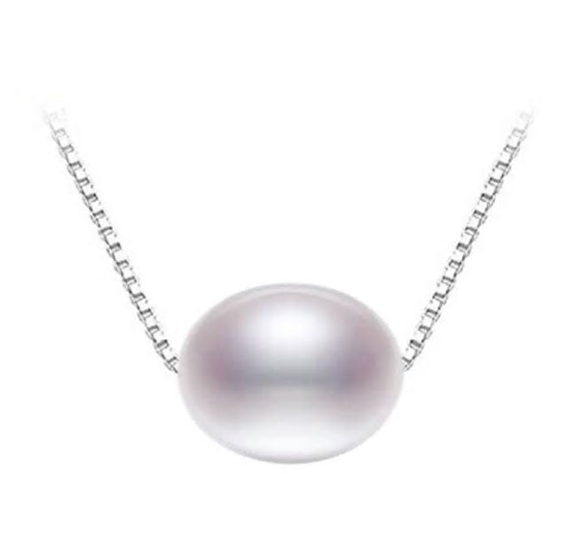 Sterling Silver Freshwater Single Pearl Hypoallergenic Necklace