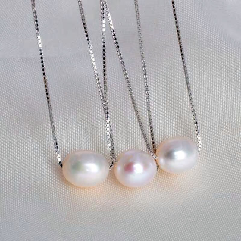 Sterling Silver Freshwater Single Pearl Hypoallergenic Necklace