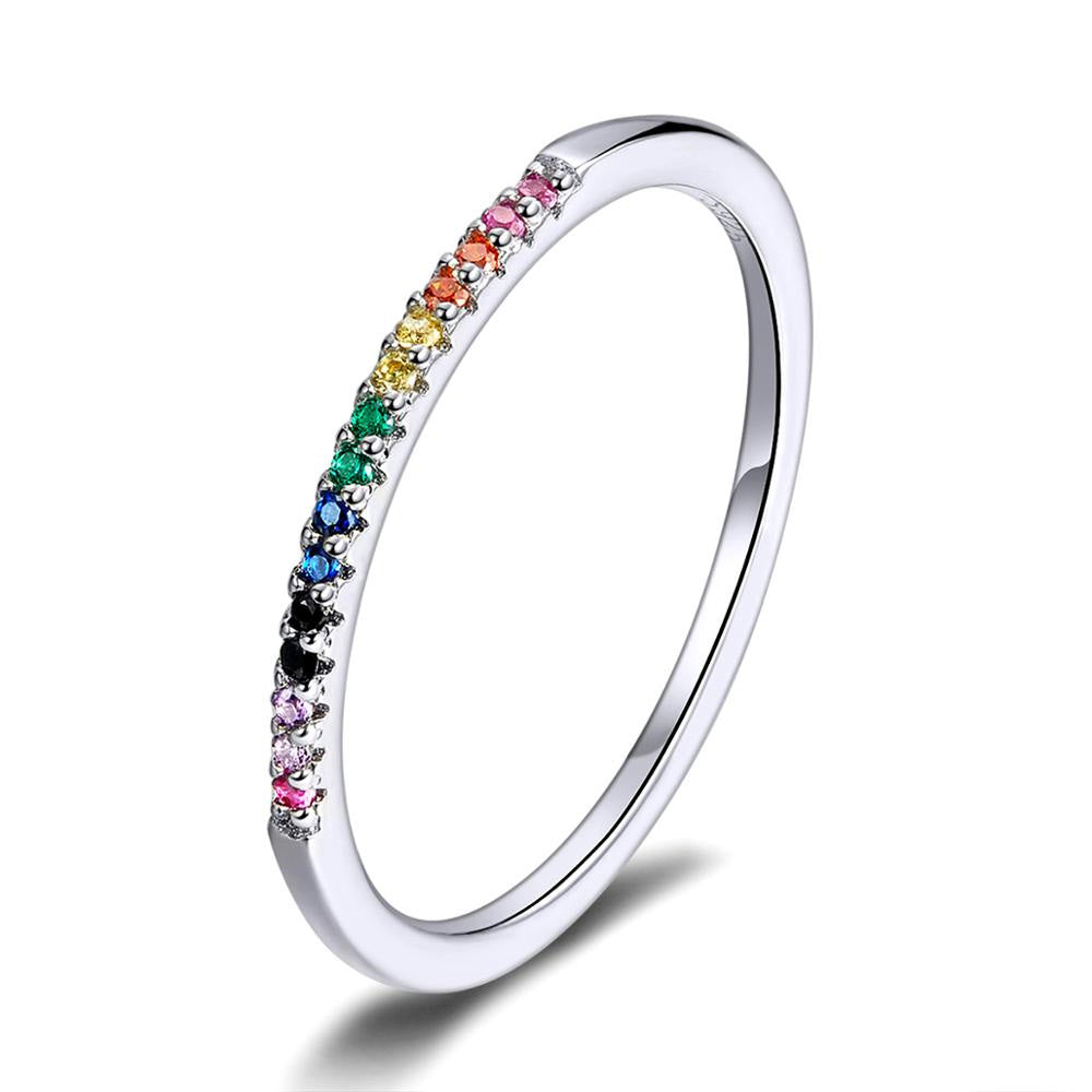 Sterling Silver Rainbow Hypoallergenic Ring