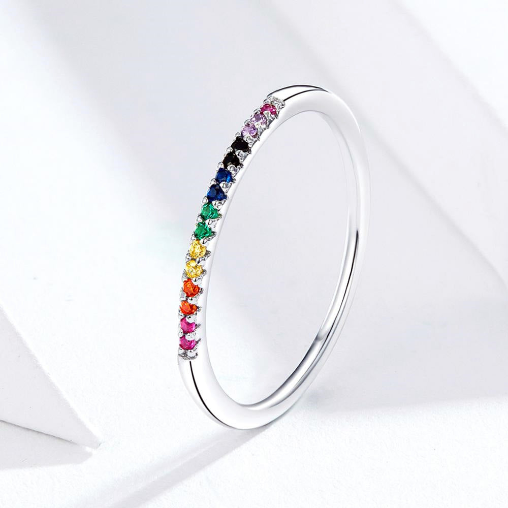 Sterling Silver Rainbow Hypoallergenic Ring