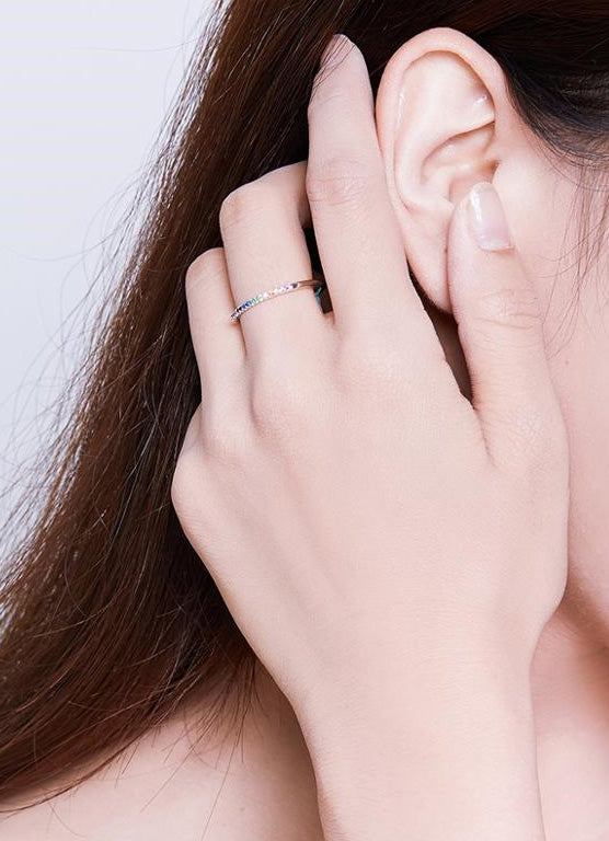 Sterling Silver Rainbow Hypoallergenic Ring
