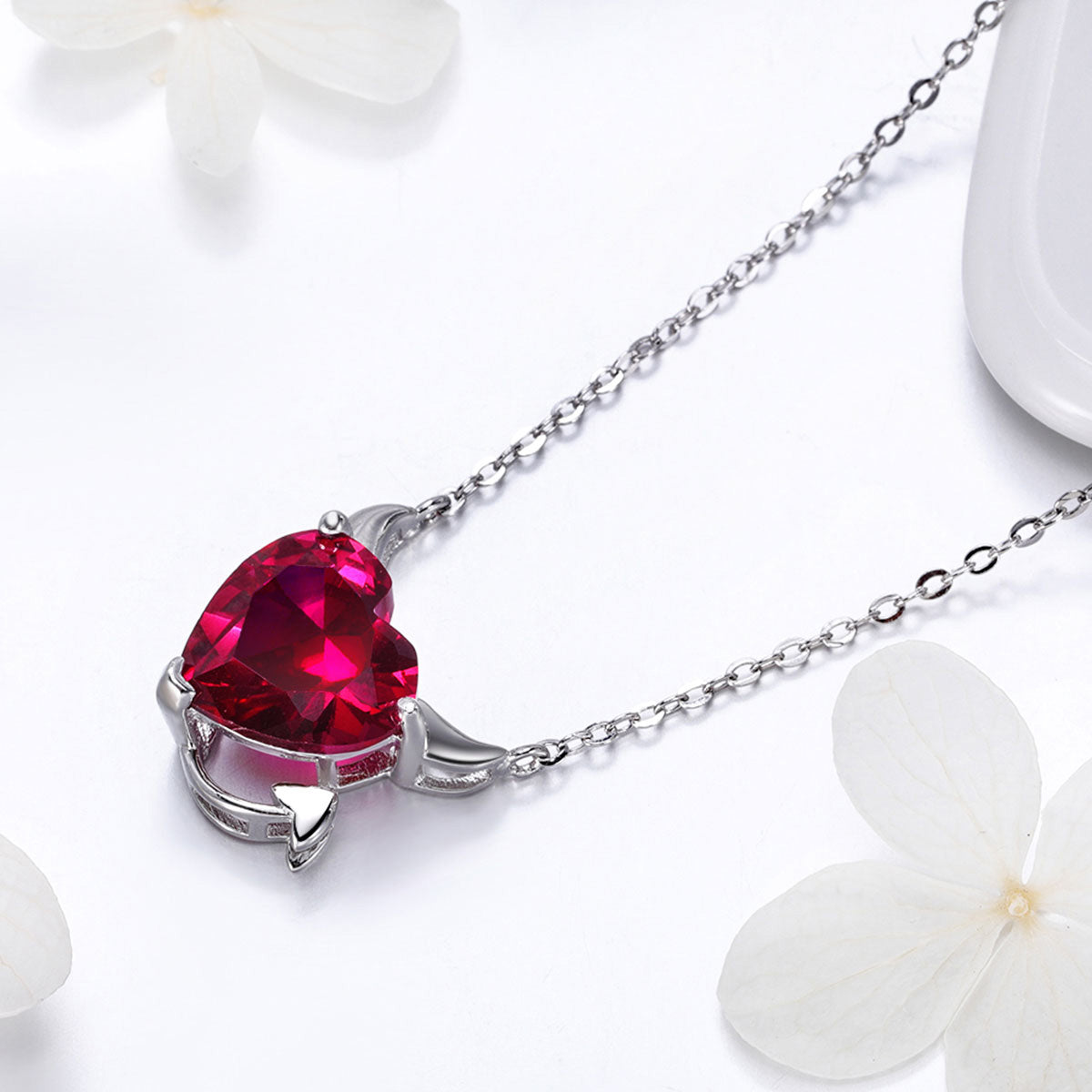Sterling Silver Devil's Heart Hypoallergenic Necklace