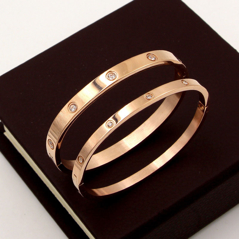 Stainless Steel Cubic Zirconia Bangle