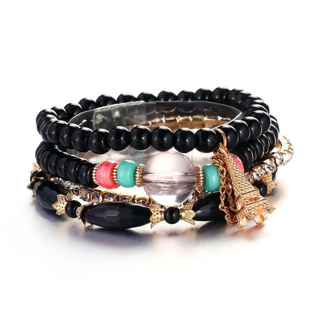 Multi-Layer Beaded Eiffel Tower Bracelet - Various