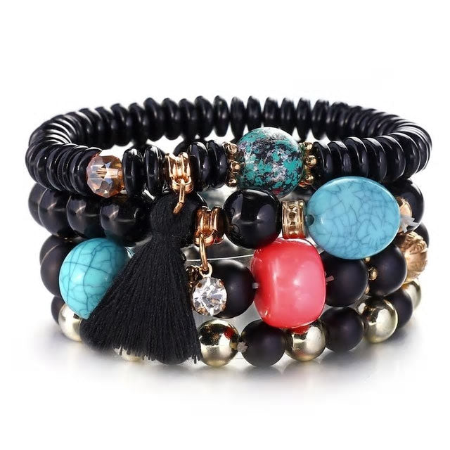 Cubic Zirconia Multi-Layer Beaded Bracelet - Various