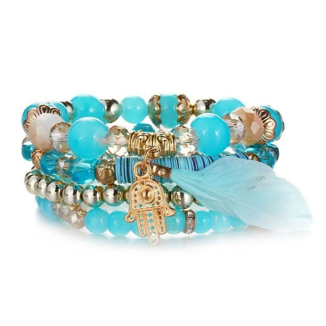 Fatima's Palm Multi-Layer Beaded Bracelet - Various