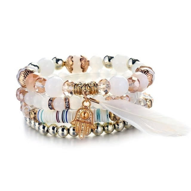 Fatima's Palm Multi-Layer Beaded Bracelet - Various