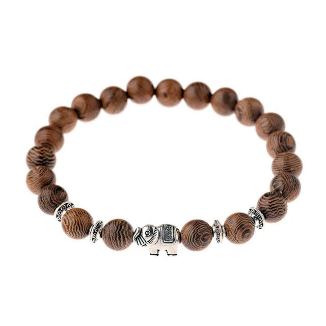 Natural Wood Beaded Bracelet - Various