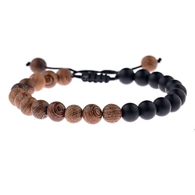 Natural Wood Bead Adjustable Bracelet - Various