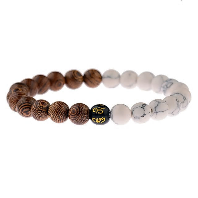 Natural Wood & Stone Bead Bracelet - Various