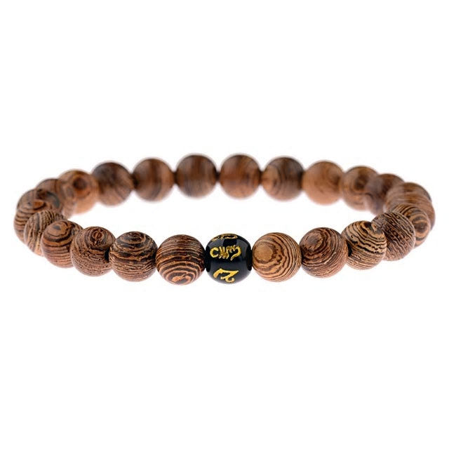 Natural Wood & Stone Bead Bracelet - Various