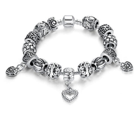 Copper Heart Antique Charm Bracelet