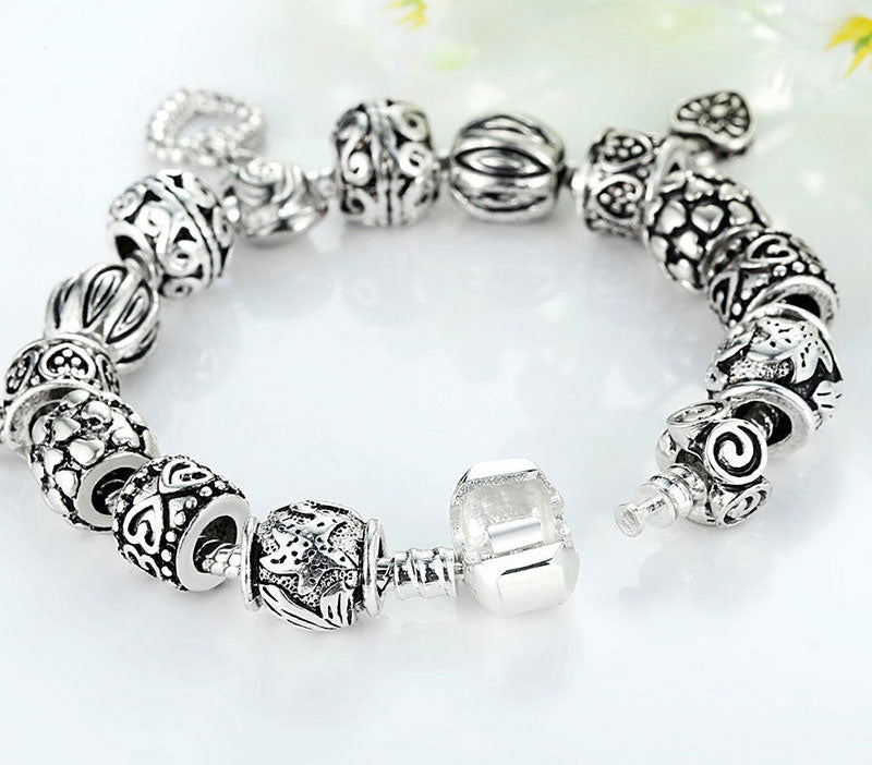 Copper Heart Antique Charm Bracelet