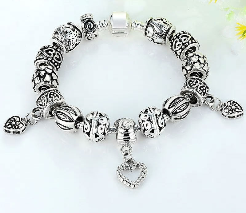 Copper Heart Antique Charm Bracelet