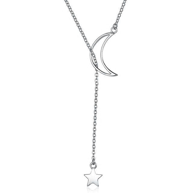 Sterling Silver Moon & Star Hypoallergenic Necklace