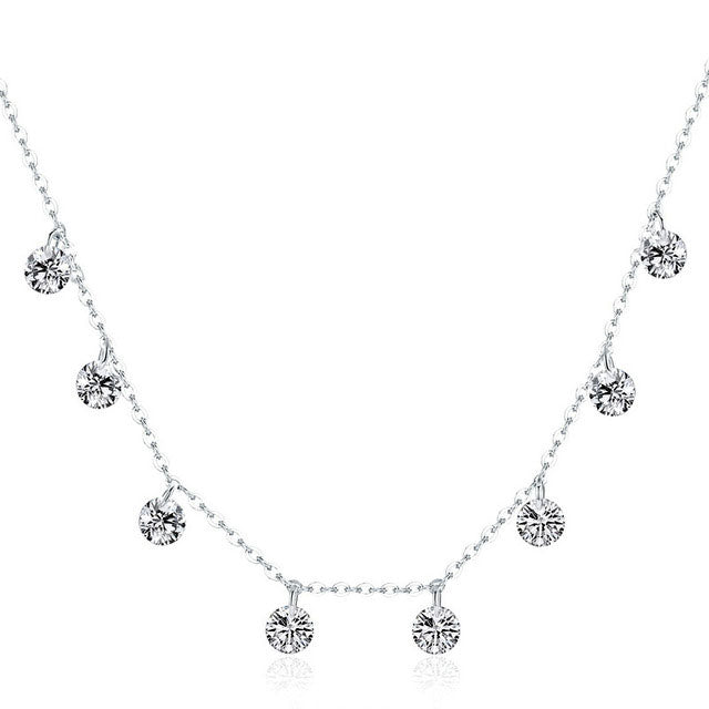 Sterling Silver Dazzling Cubic Zirconia Hypoallergenic Necklace