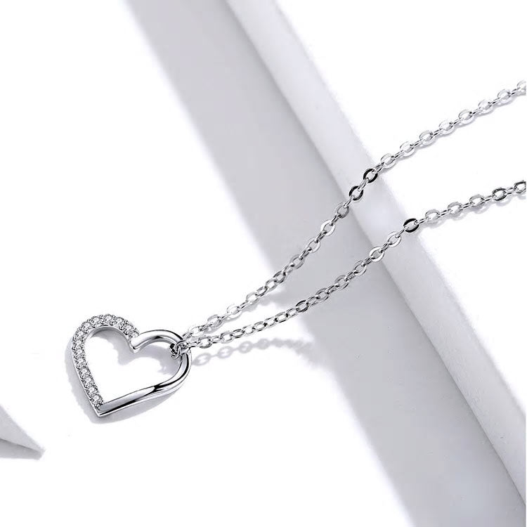 Sterling Silver Heart Hypoallergenic Necklace