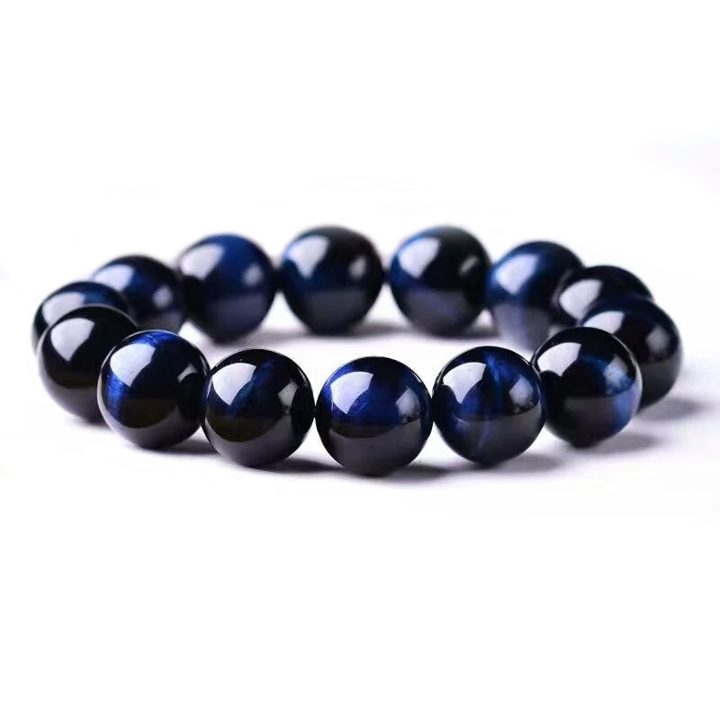 6mm/8mm/10mm/12mm Natural Blue Tigers Eye Stone Bracelet