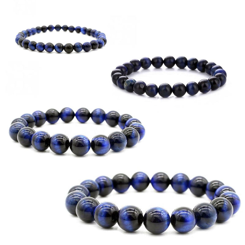 6mm/8mm/10mm/12mm Natural Blue Tigers Eye Stone Bracelet