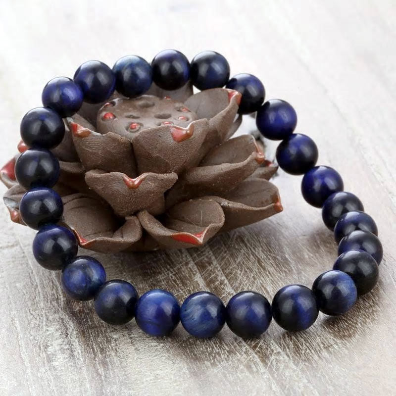 6mm/8mm/10mm/12mm Natural Blue Tigers Eye Stone Bracelet