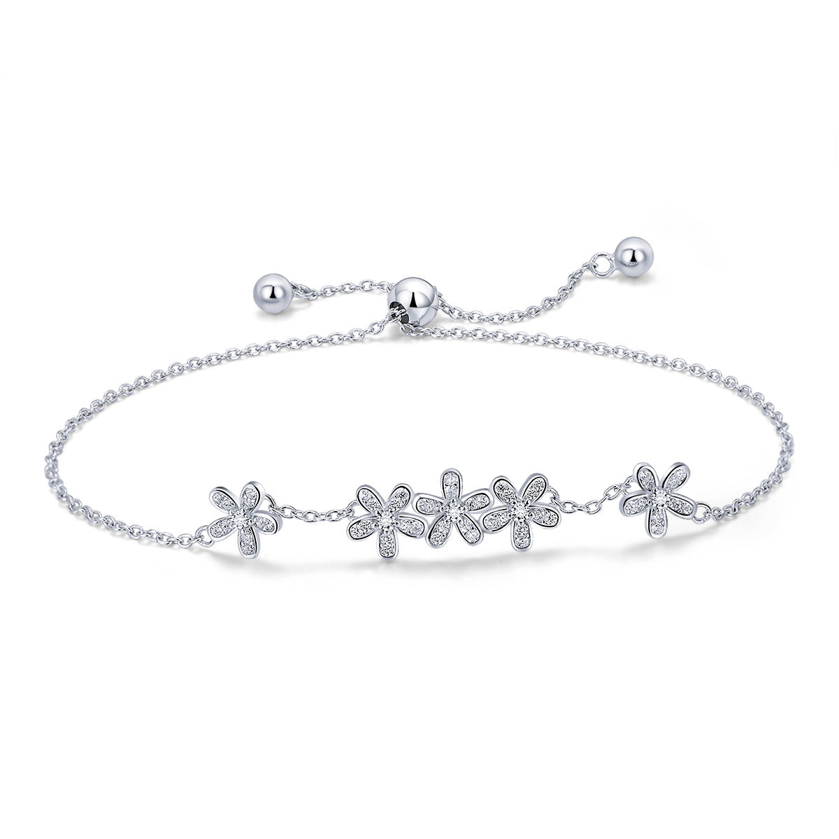 Sterling Silver Floral Hypoallergenic Bracelet
