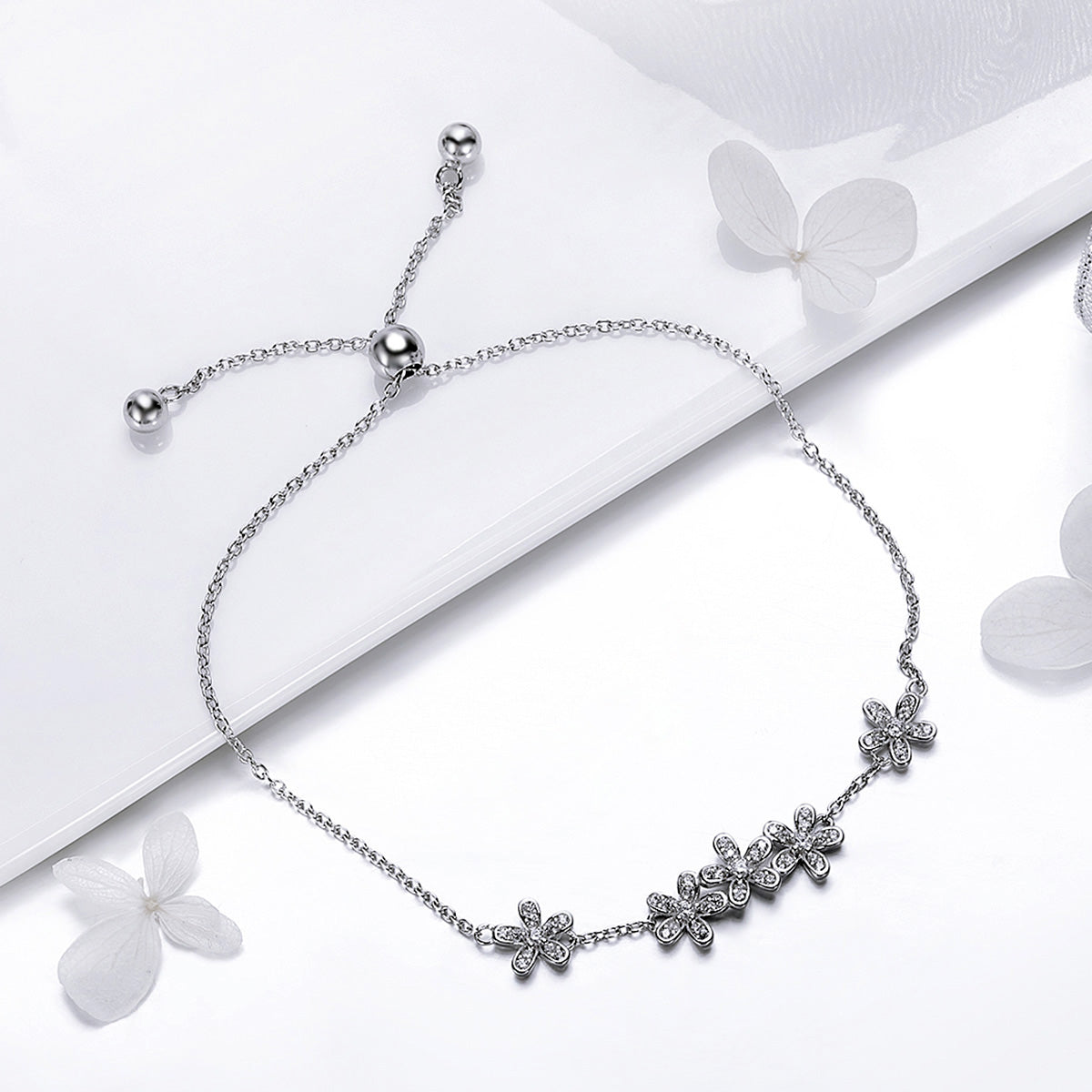Sterling Silver Floral Hypoallergenic Bracelet