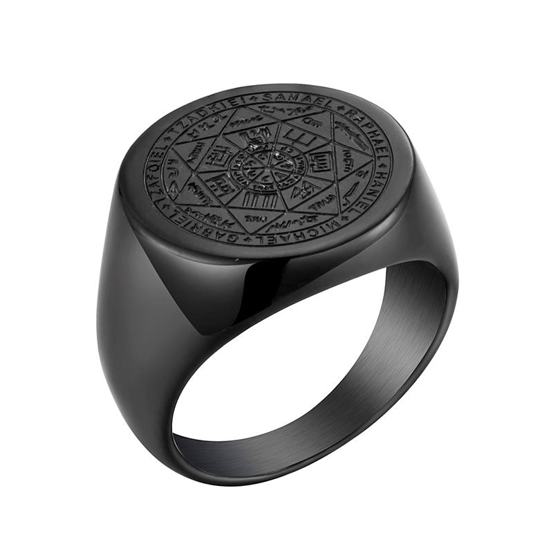 Stainless Steel St. Michael The Archangel Medal Ring