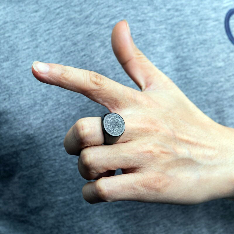 Stainless Steel St. Michael The Archangel Medal Ring