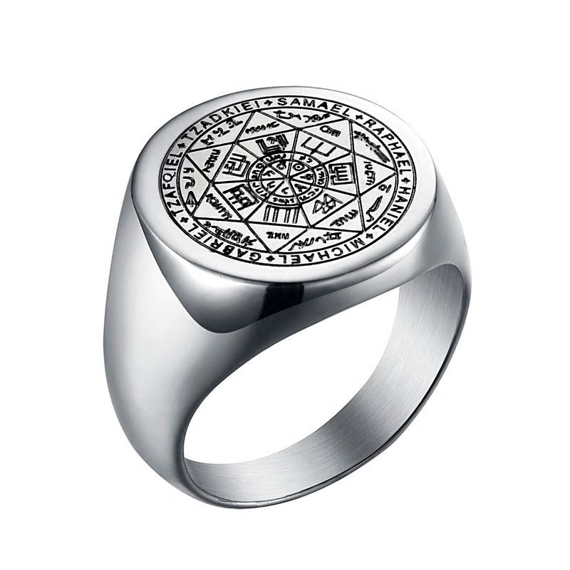 Stainless Steel St. Michael The Archangel Medal Ring