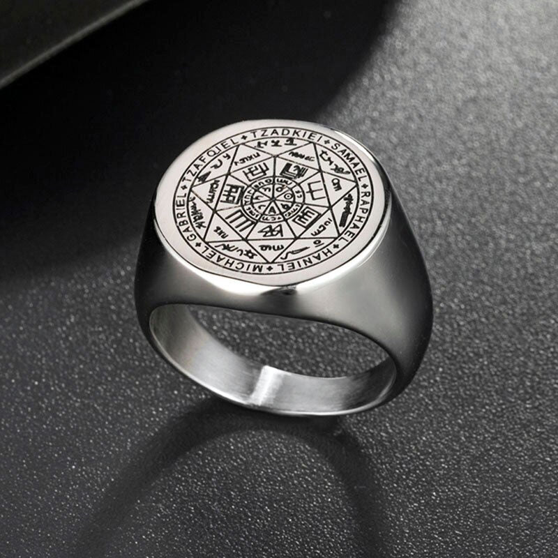 Stainless Steel St. Michael The Archangel Medal Ring