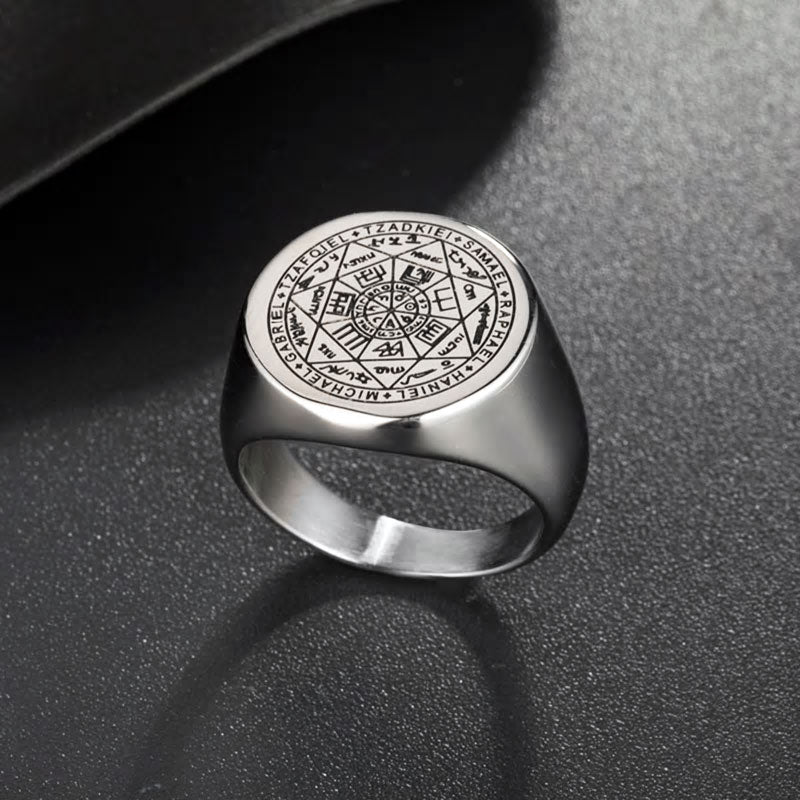 Stainless Steel St. Michael The Archangel Medal Ring