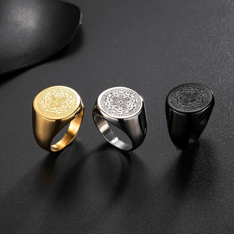 Stainless Steel St. Michael The Archangel Medal Ring