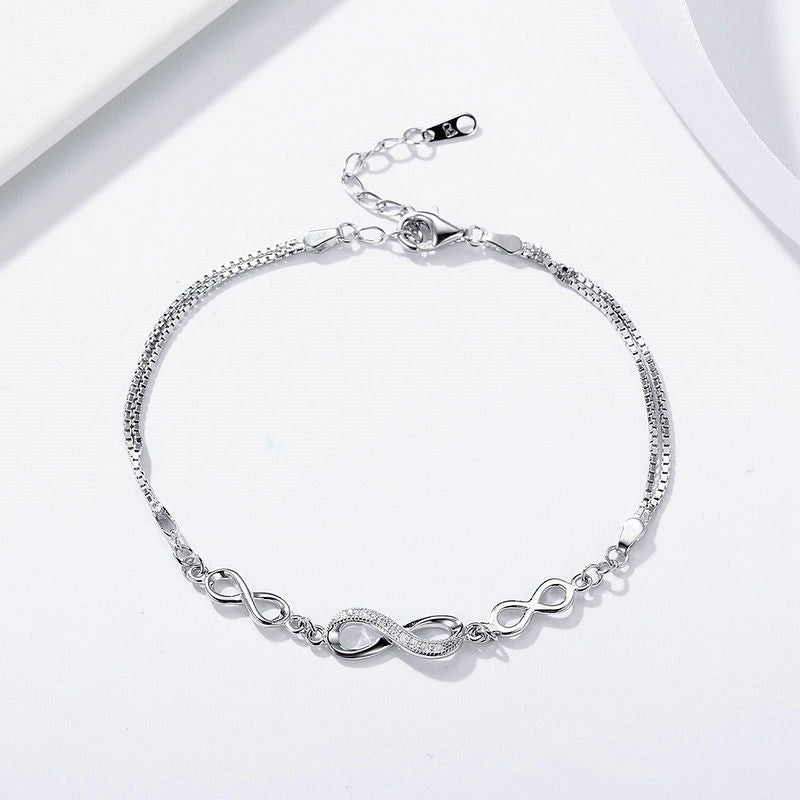 Sterling Silver Infinity Love Hypoallergenic Bracelet