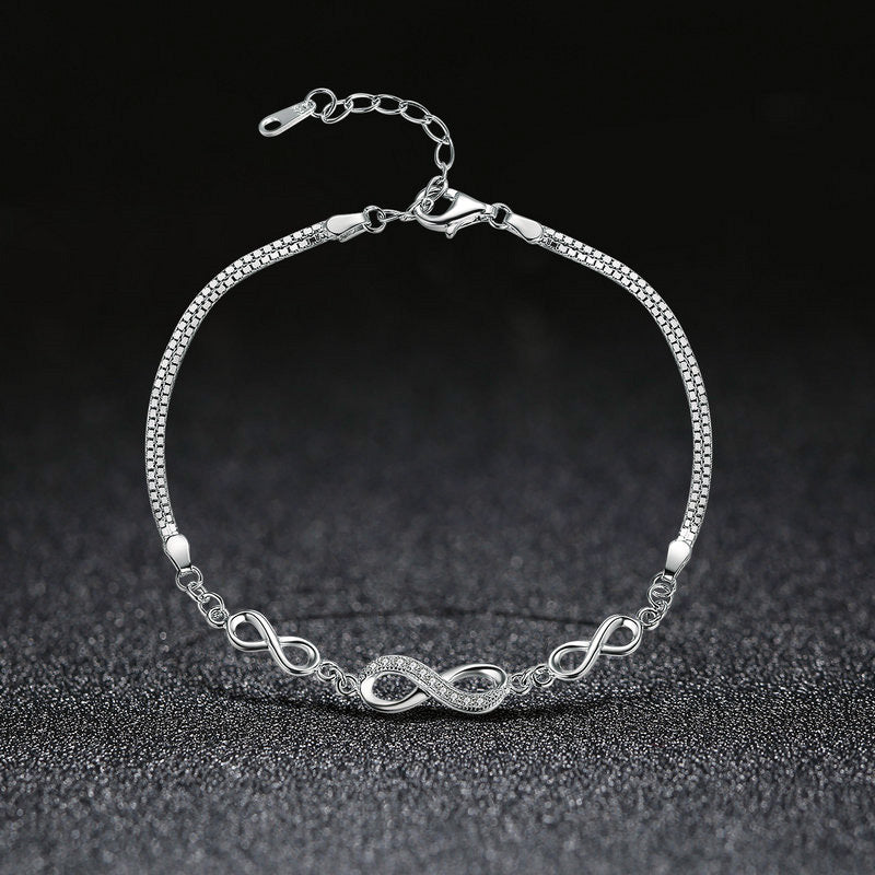 Sterling Silver Infinity Love Hypoallergenic Bracelet