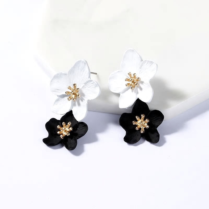 Big Double Flower Earrings