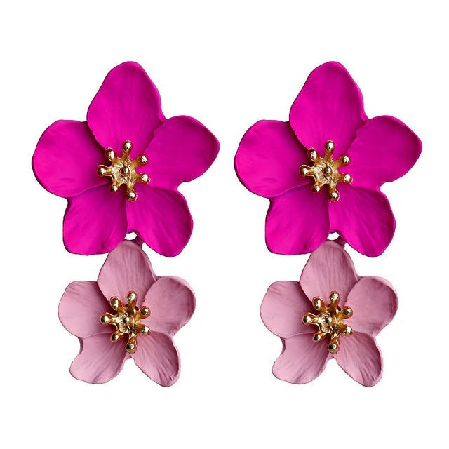 Big Double Flower Earrings